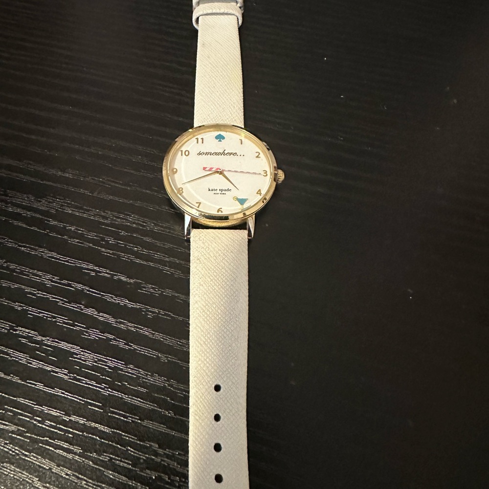 Kate Spade Gold-Tone White Band Smartwatch